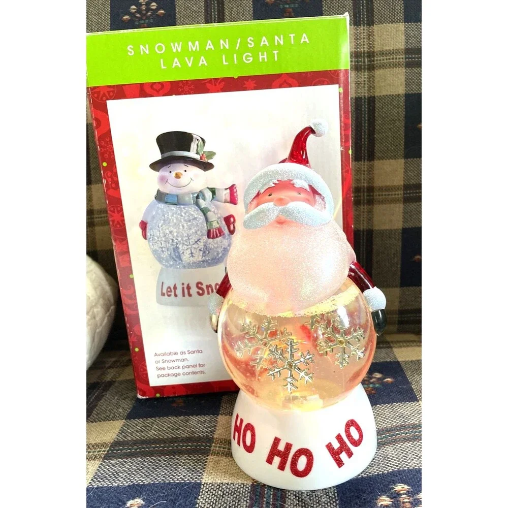 Lighted Santa Snow Globe Color Changing Lights Swirling Sparkles Christmas Decor